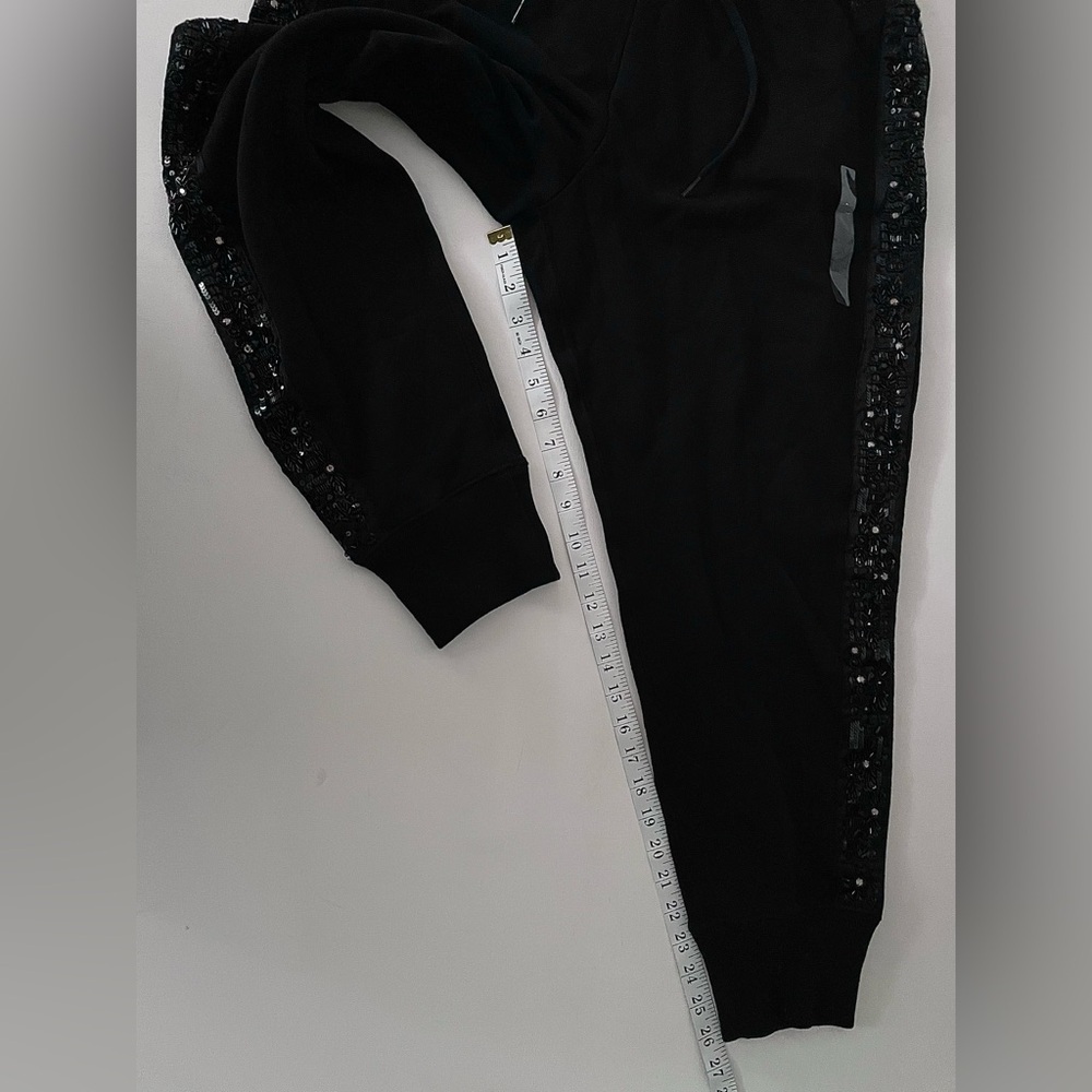 SET POLO RALPH LAUREN Embellished Logo French Terry Hoodie Jogger L Black bling - Picture 15 of 17